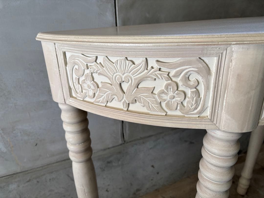 【超お宝品】昭和レトロ　コンソール木製テーブル　引き出し付き★かなり可愛いです