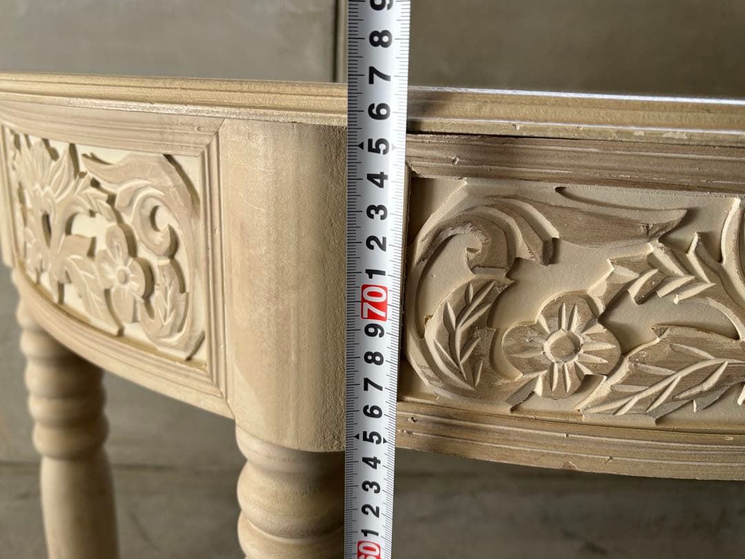 【超お宝品】昭和レトロ　コンソール木製テーブル　引き出し付き★かなり可愛いです