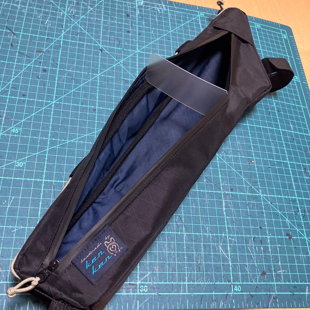 ハンドメイドフレームバッグ　X-PAC ブラック　42.5cm