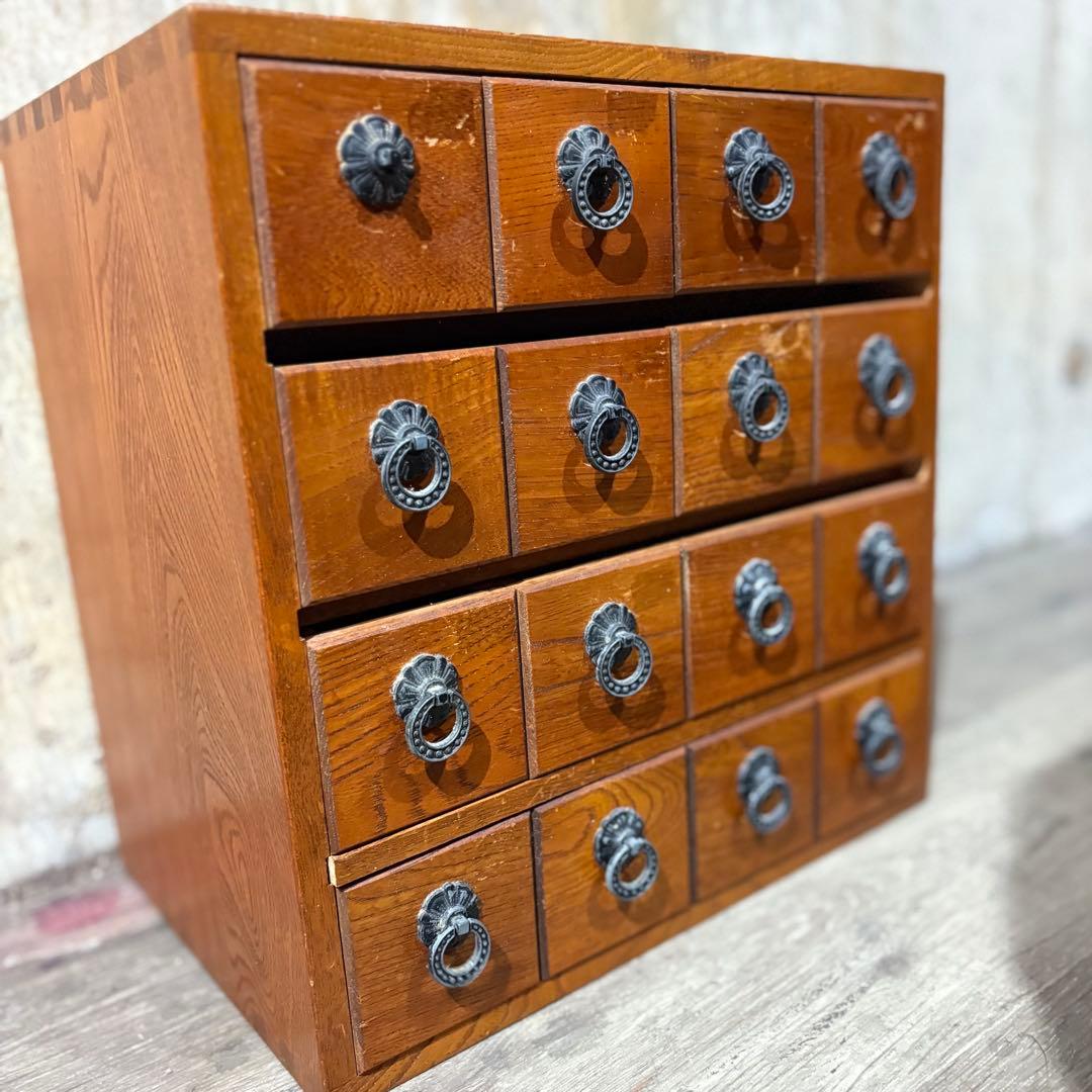 薬箪笥　小抽斗　小引き出し　9杯　ヴィンテージ　現状品