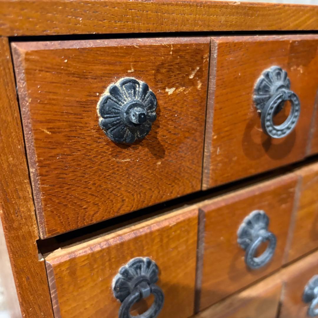 薬箪笥　小抽斗　小引き出し　9杯　ヴィンテージ　現状品