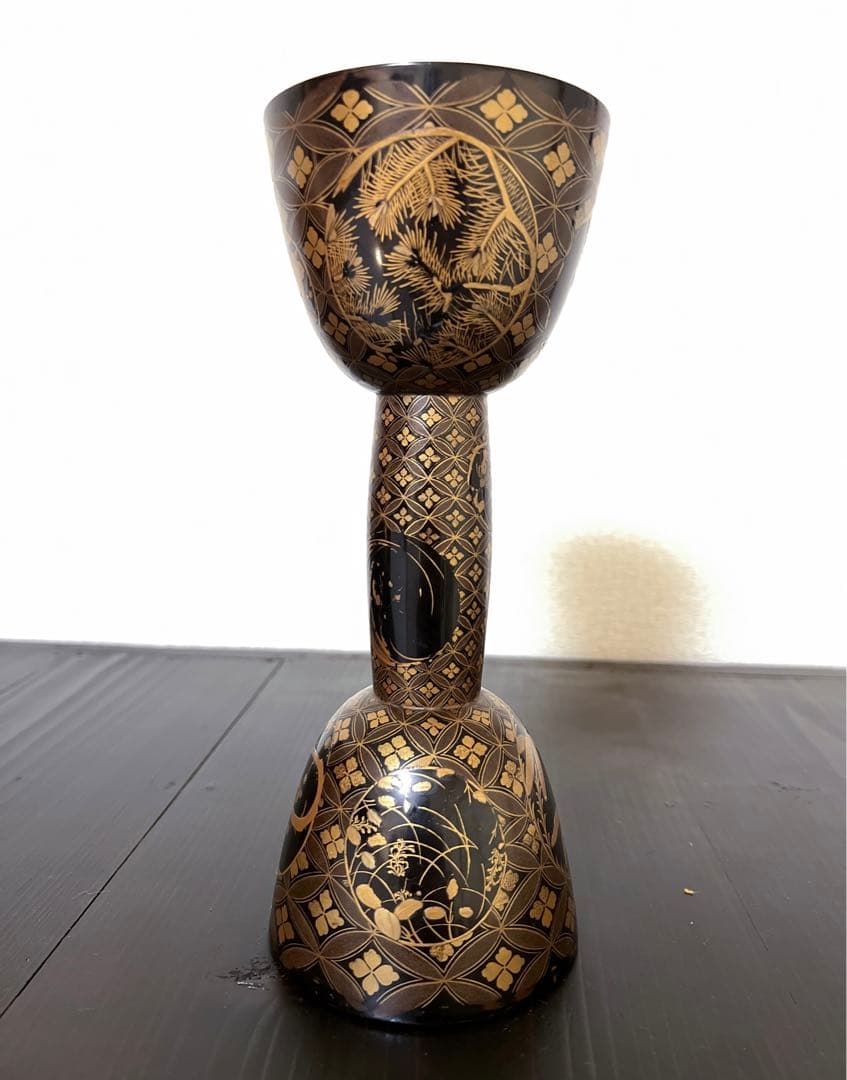 小鼓の胴　七宝繋ぎ蒔絵