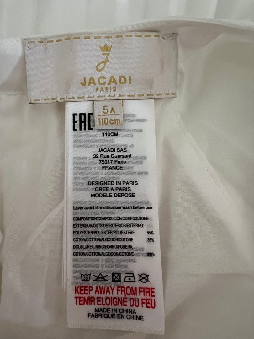 JACADI♡ スモック刺繍プリーツフリル襟ワンピース