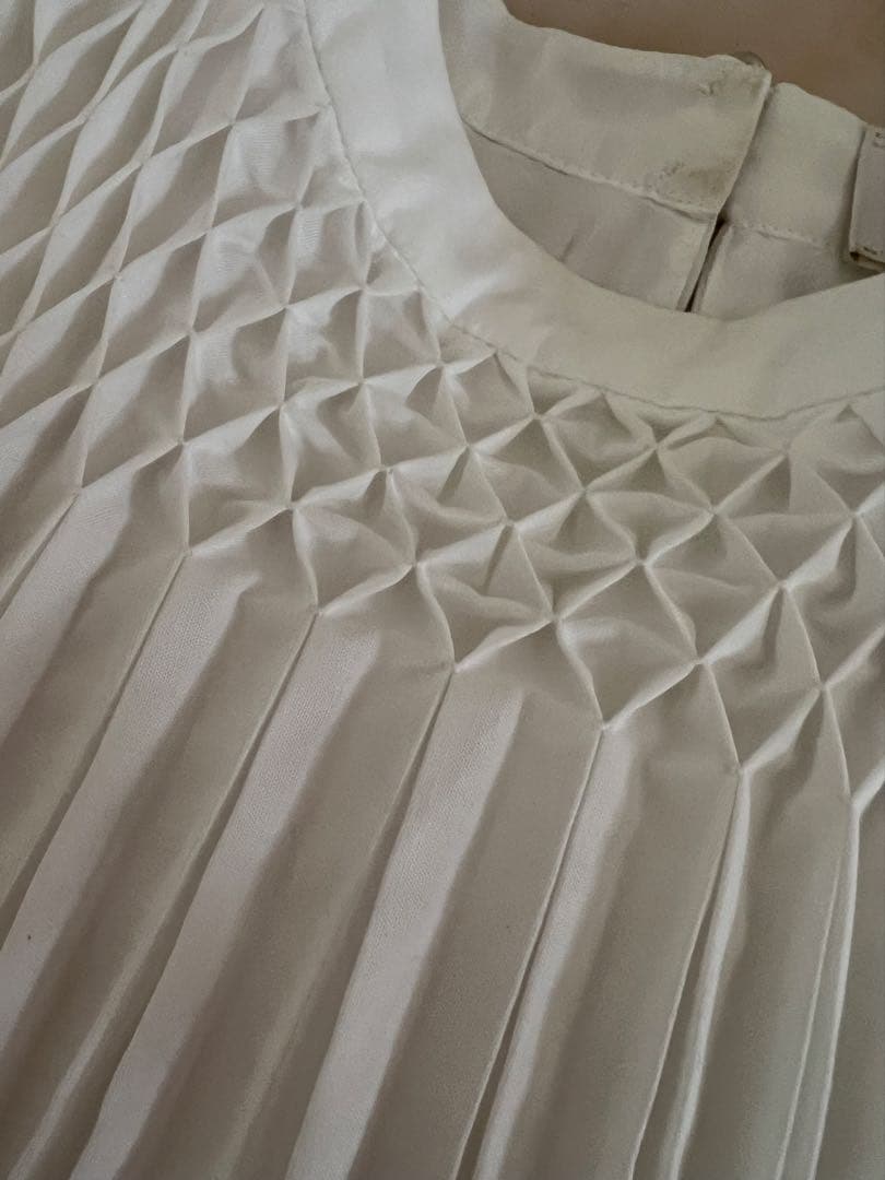 JACADI♡ スモック刺繍プリーツフリル襟ワンピース