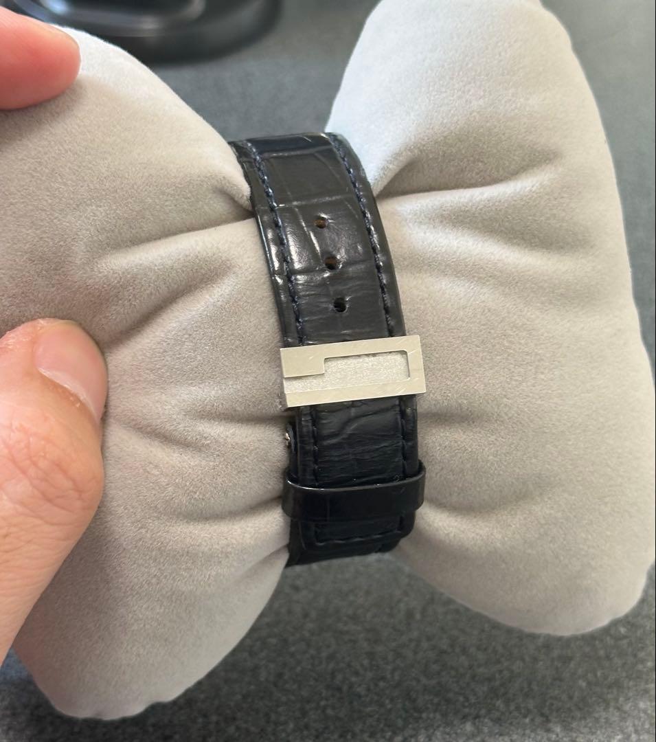 GUCCI 腕時計 7900L クォーツ クロコ型押しベルト ブラック 黒文字盤