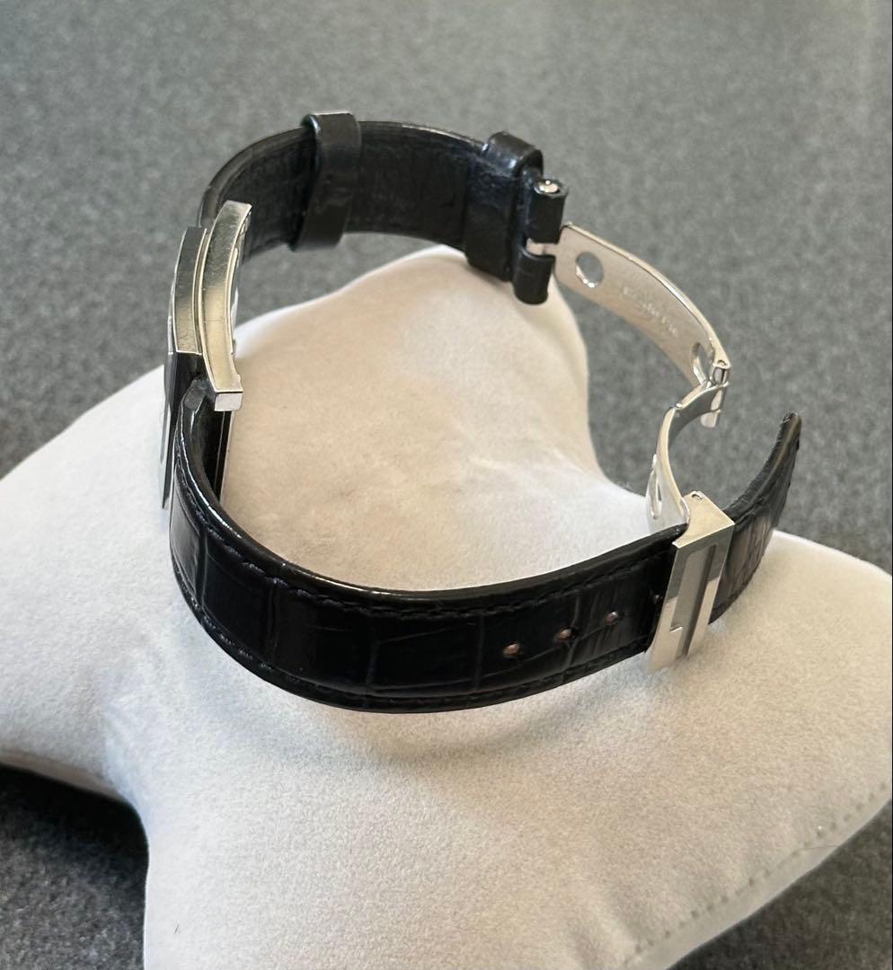 GUCCI 腕時計 7900L クォーツ クロコ型押しベルト ブラック 黒文字盤