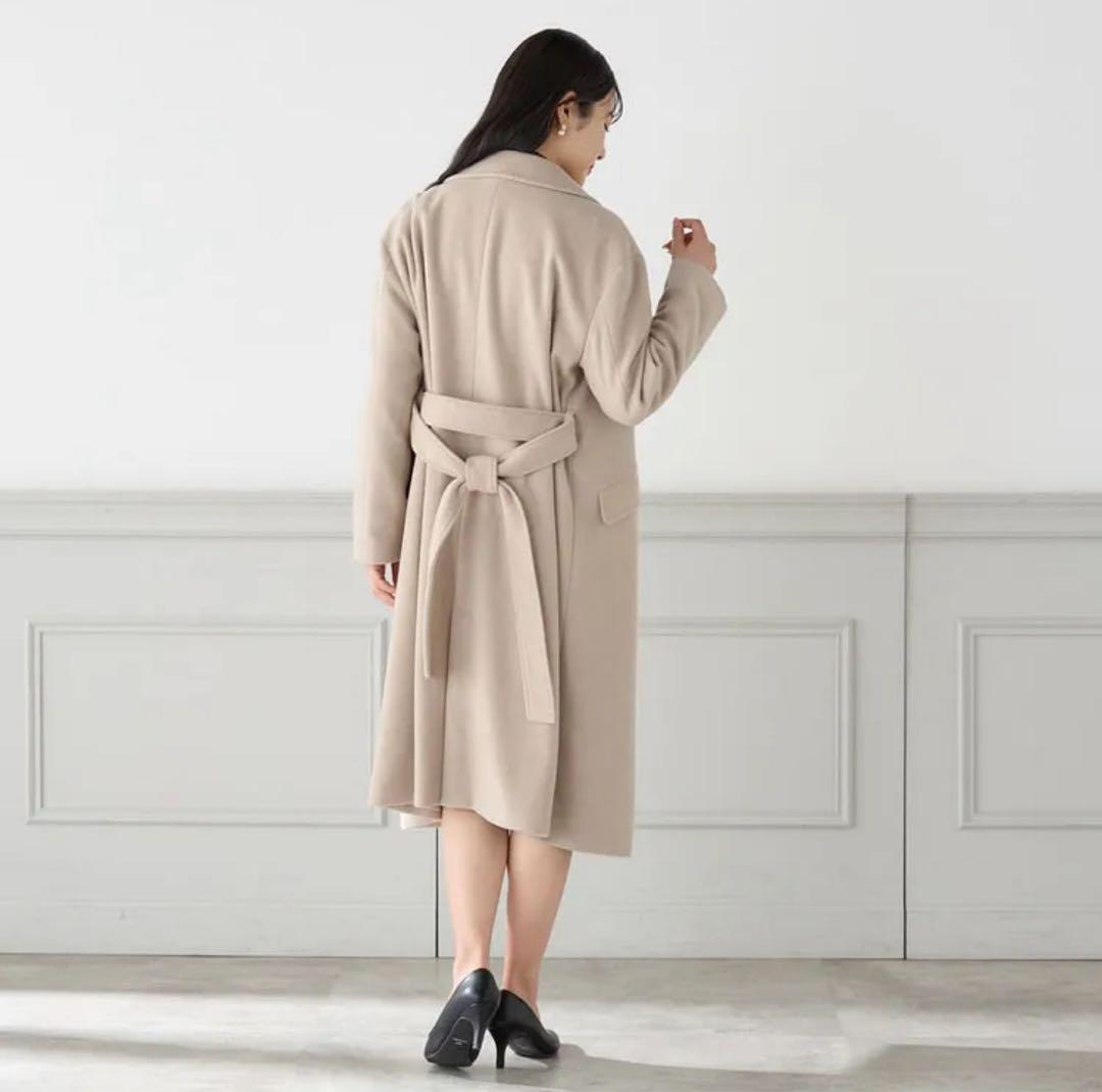 【新品・未使用】ベージュ ダブルブレスト ロングコート
