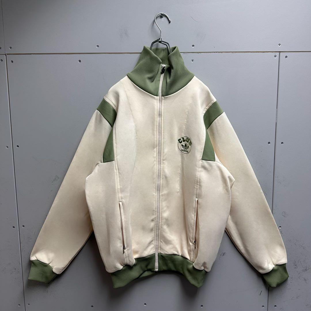 クリーム×モスグリーン　club adidas 80s トラックジャケット