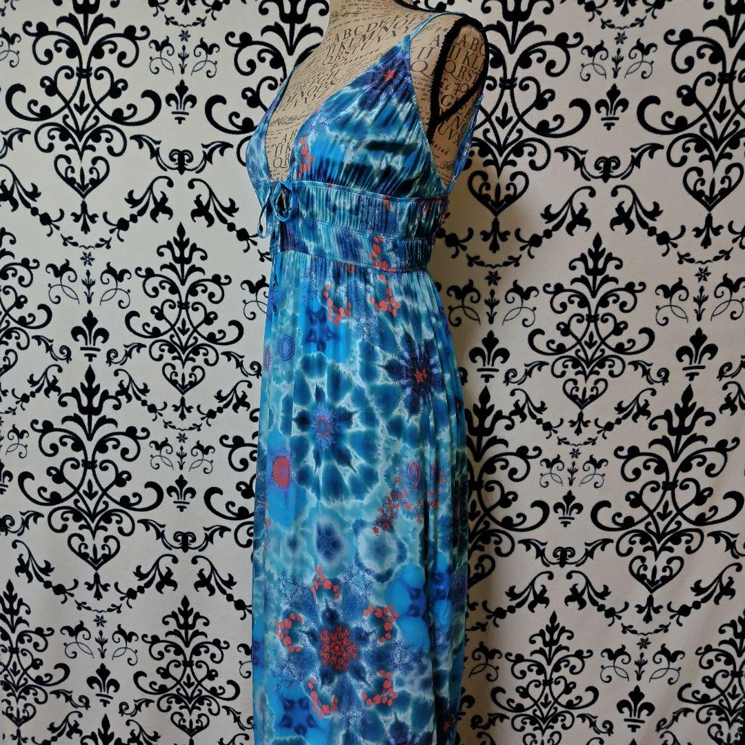 Desigual ネイビーレイヤード刺繍スカート試着のみ美品 リゾートワンピース