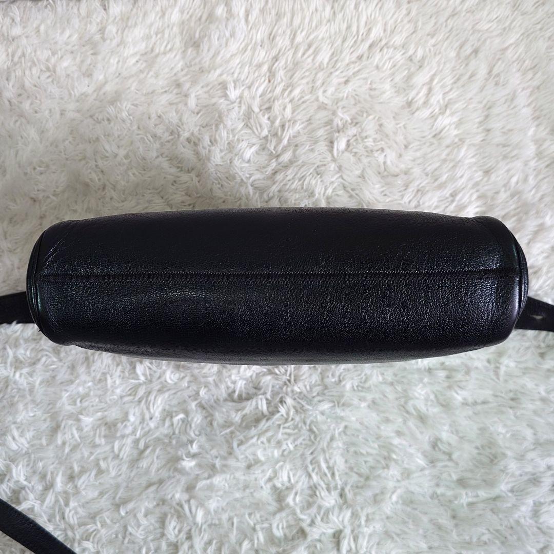 クリスチャンディオール ショルダーバッグ 斜め掛け ビンテージ レザー ブラック