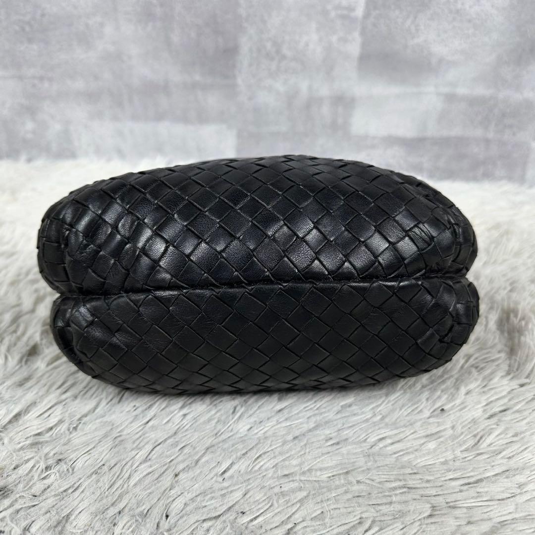 極美品 ボッテガヴェネタ ハンドバッグ イントレチャート フラップ ブラック