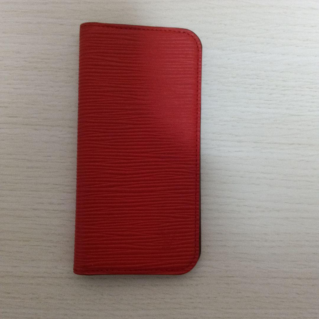 ルイ・ヴィトン 手帳型ケース 赤 日本製