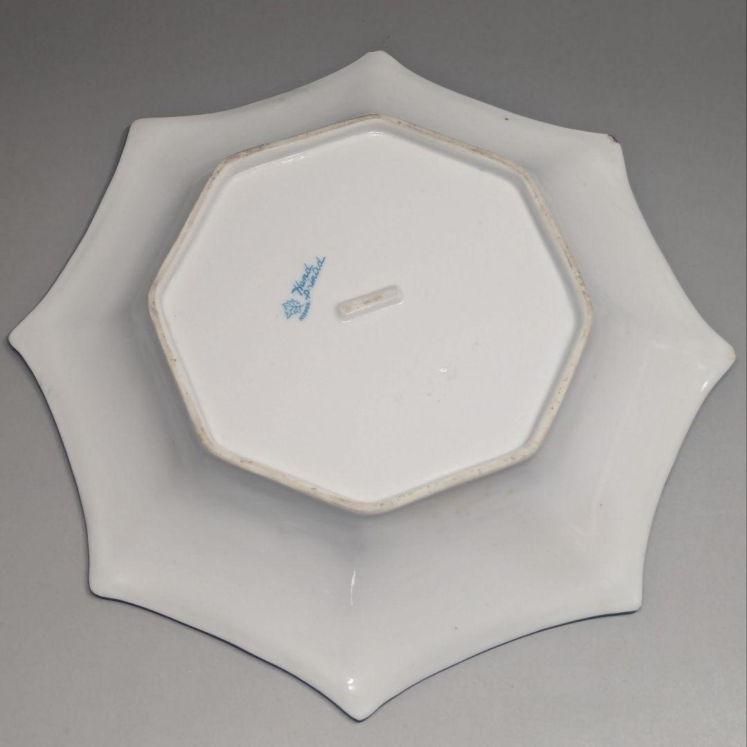 初期オールドノリタケ・一陳盛上ウッドランド風景紋図飾り皿　ヘキサゴン　鉢　ボウル