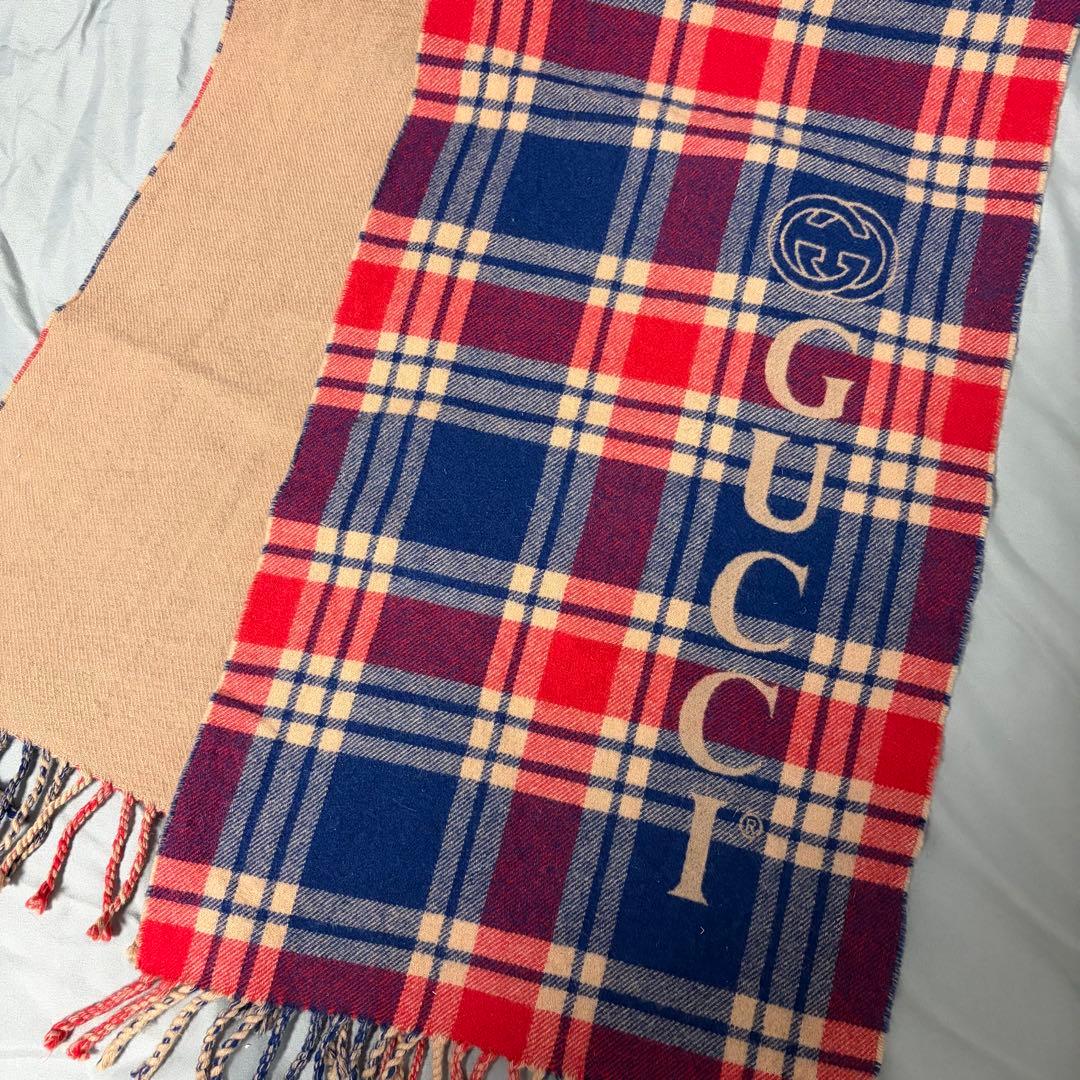 ★ 正規品GUCCI チェック柄 マフラー ★