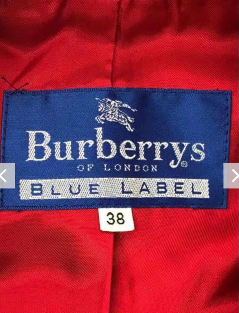バーバリー　ブルーレーベル赤ダブルブレストコート　サイズ38