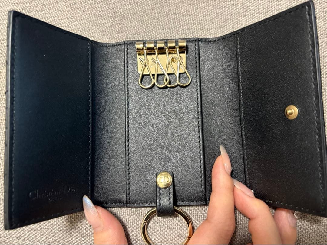 Dior キーケース　カナージュ　ブラック