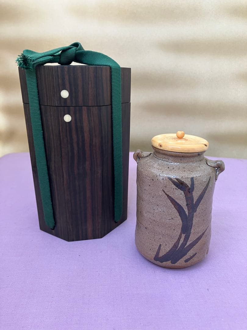 【お値下】茶入　絵唐津