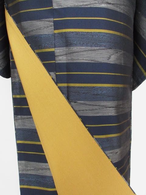 未着用に近い！美品＊本場縞大島＊本場大島紬＊上村商店＊着物＊１６３ｃｍ＊裄６７