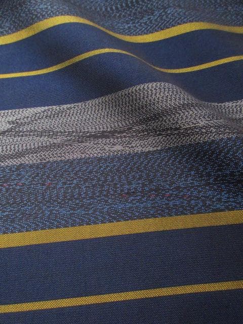 未着用に近い！美品＊本場縞大島＊本場大島紬＊上村商店＊着物＊１６３ｃｍ＊裄６７