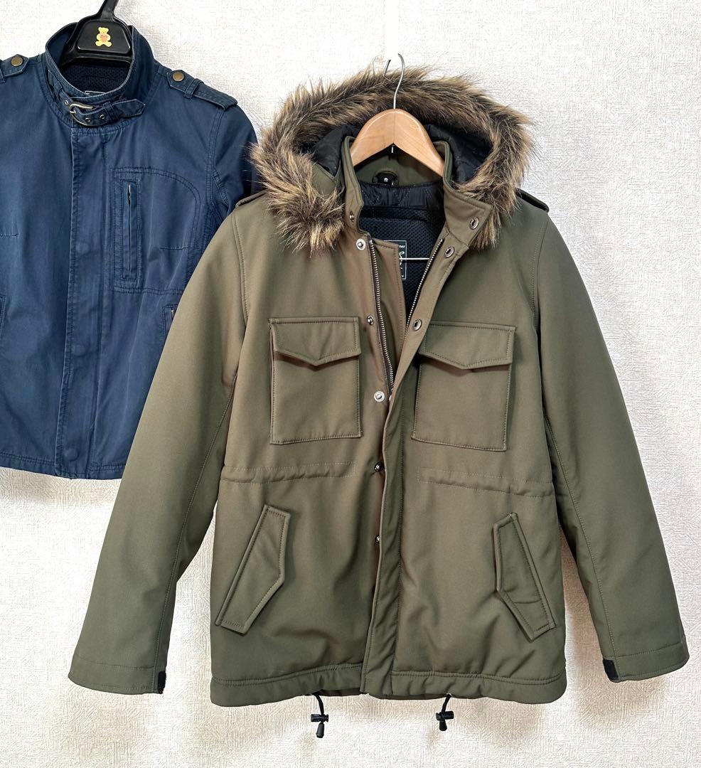 ゆ*は様 お得2着セットデグナーウインタージャケットライダース冬モッズコートカー