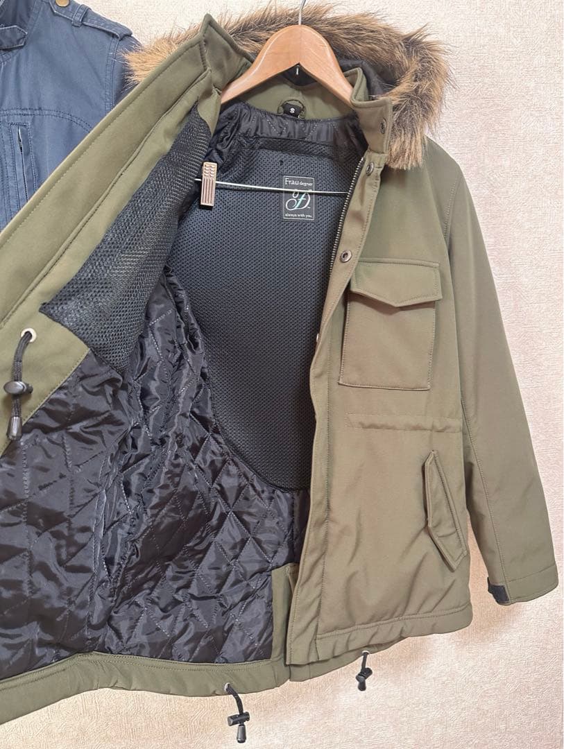 ゆ*は様 お得2着セットデグナーウインタージャケットライダース冬モッズコートカー