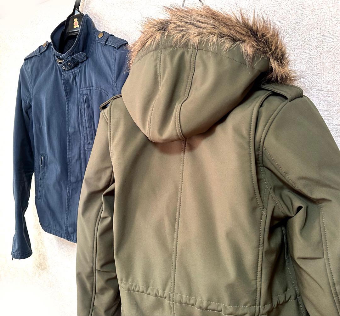 ゆ*は様 お得2着セットデグナーウインタージャケットライダース冬モッズコートカー