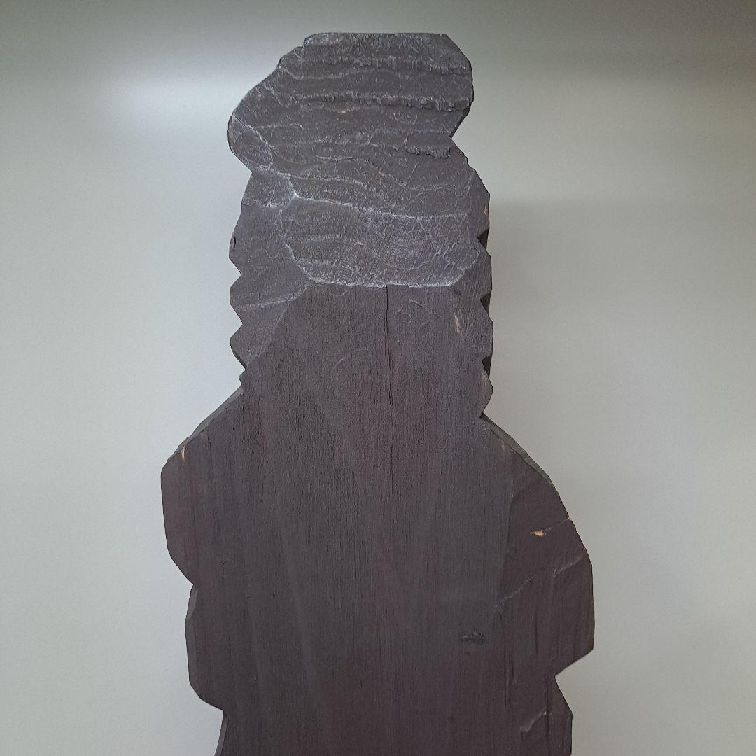 木彫 円空仏 高49.6cm 仏教美術 置物 仏像一刀彫 作家物