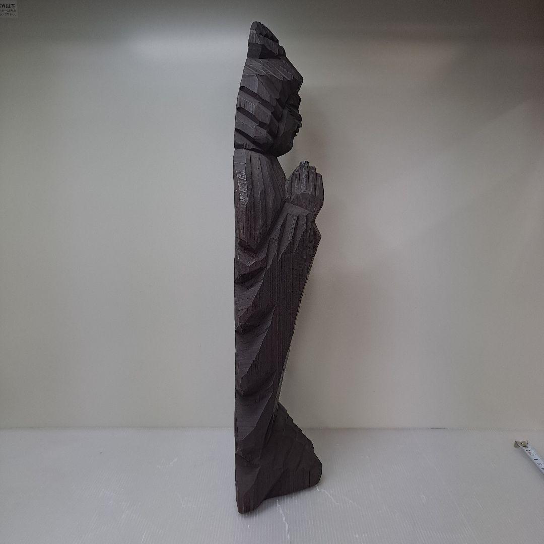 木彫 円空仏 高49.6cm 仏教美術 置物 仏像一刀彫 作家物