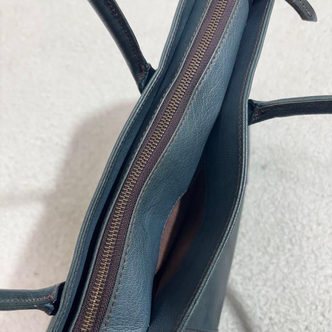 希少　ゲンテン　トートバッグ ゴートレザー A4対応 焦がしバフ加工　レディース