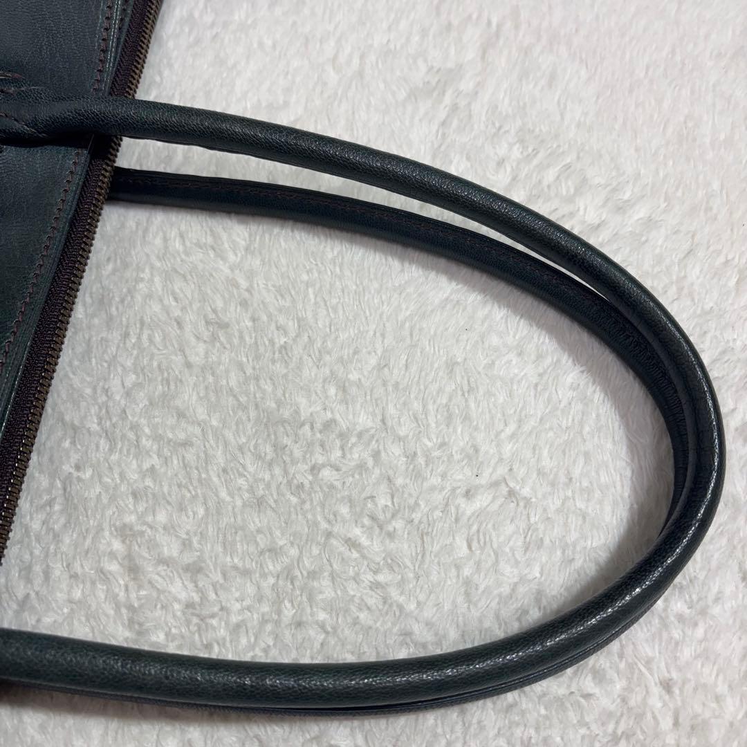 希少　ゲンテン　トートバッグ ゴートレザー A4対応 焦がしバフ加工　レディース