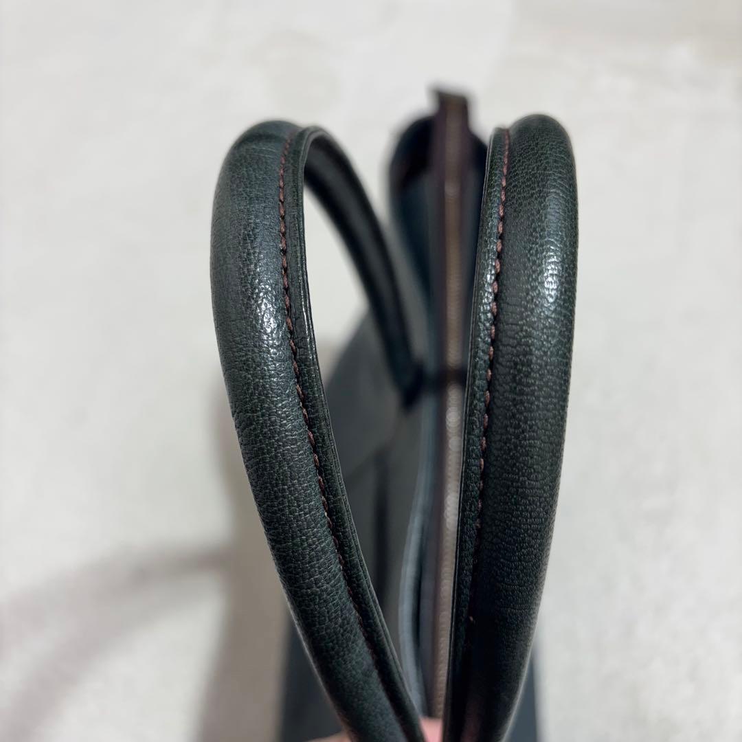 希少　ゲンテン　トートバッグ ゴートレザー A4対応 焦がしバフ加工　レディース