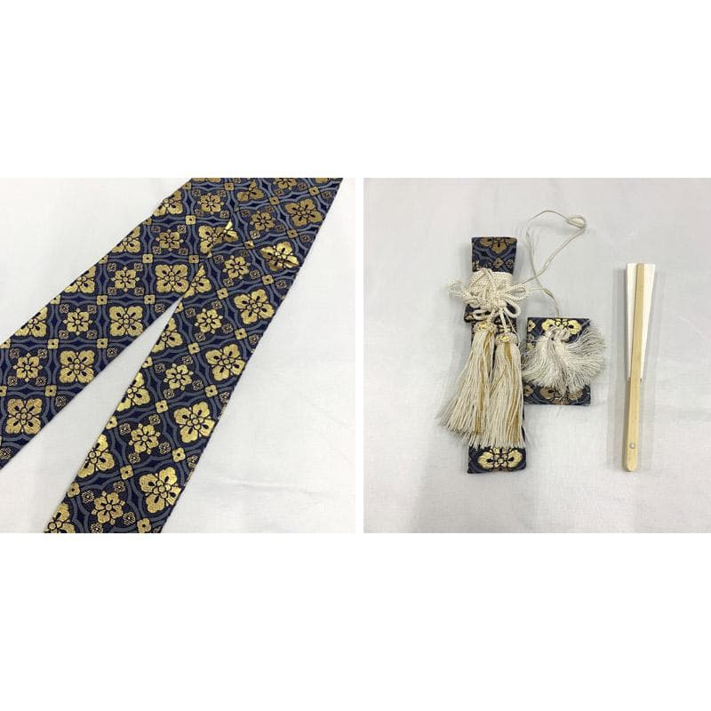 410ab36■七五三 五歳 着物&羽織&袴&角帯 色紋付 一つ紋■状態良好