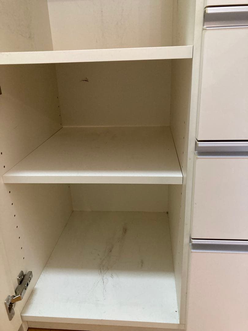 2/11までに引取り限定パモウナ•キッチンボード パールホワイトHCR1400R