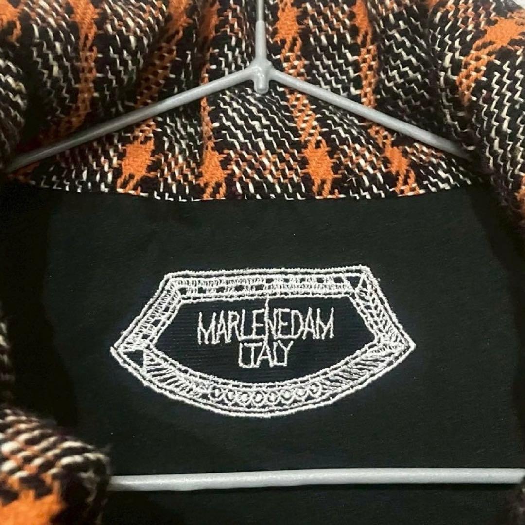 マーレンダム (40) ダウンベスト チェック柄 ウール混 キルティング なか綿