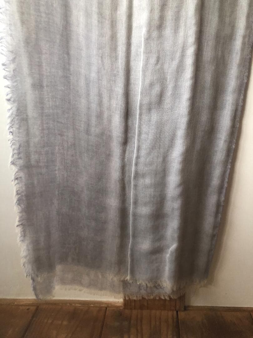 GUCCI GGロゴマフラー グレー 100%コットン　イタリア製