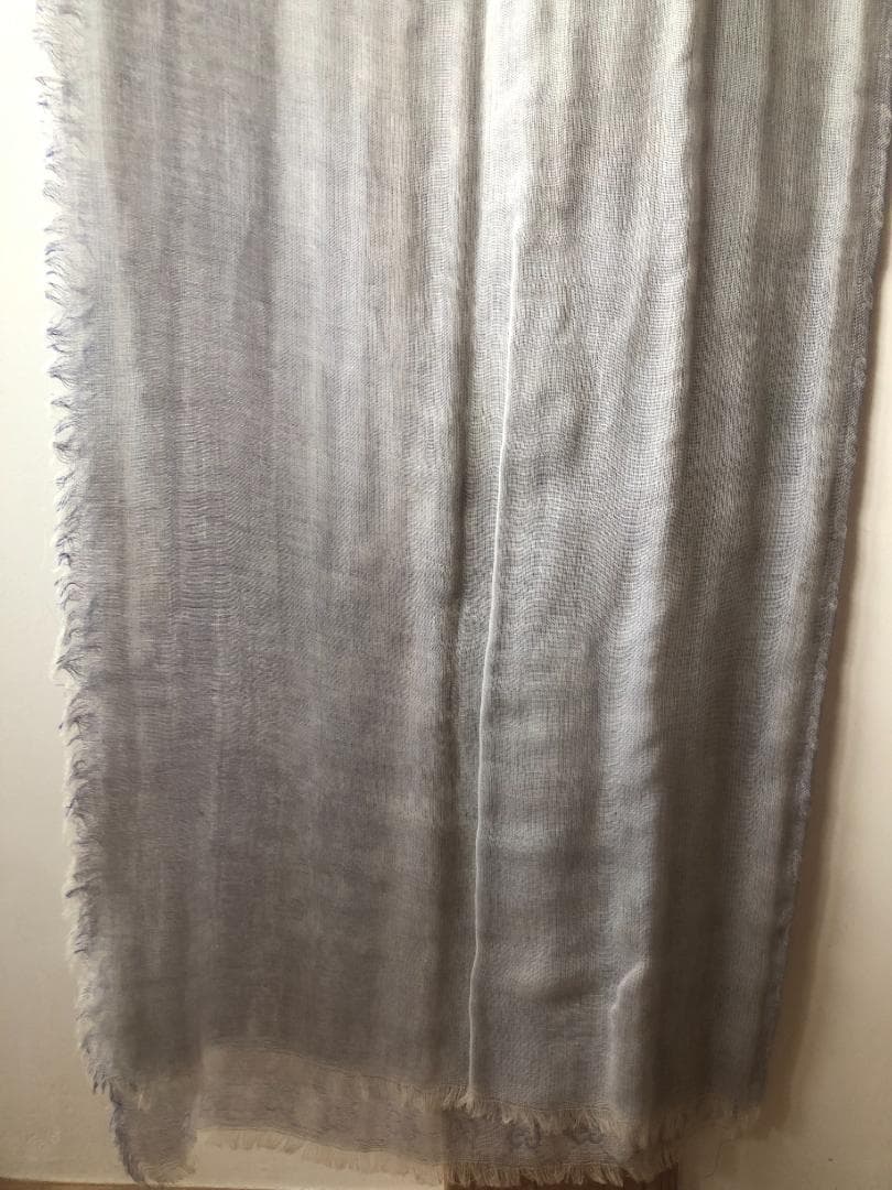 GUCCI GGロゴマフラー グレー 100%コットン　イタリア製