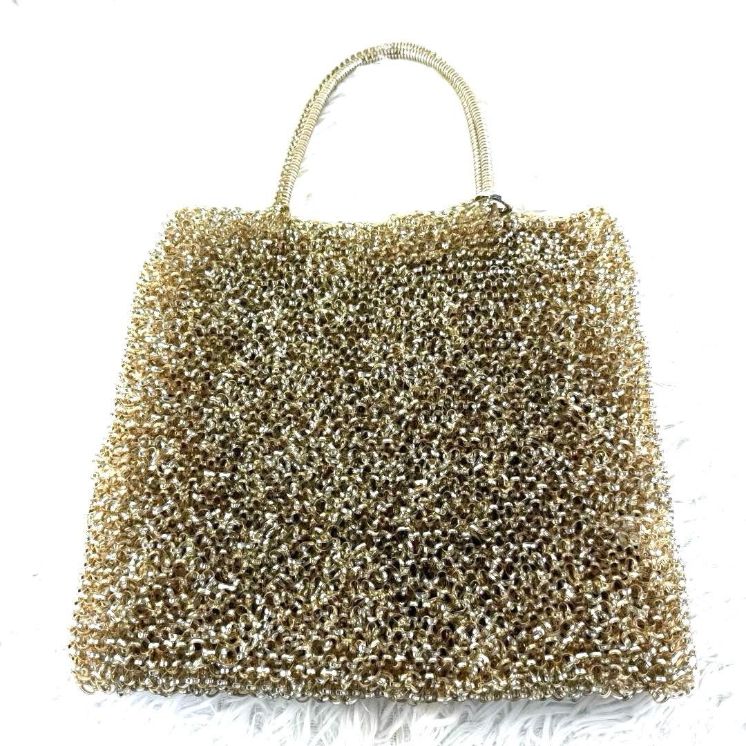 美品✨アンテプリマ ワイヤーバッグ シャンパンゴールド ポーチ付き