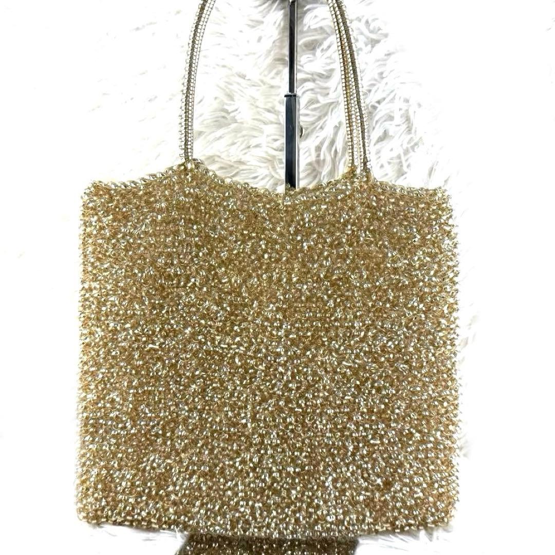 美品✨アンテプリマ ワイヤーバッグ シャンパンゴールド ポーチ付き