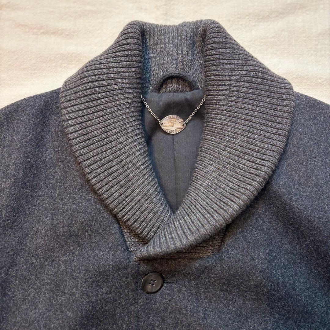 【美品】VADEL ヴァデルショールカラーニット襟 ウールコート 日本製 46