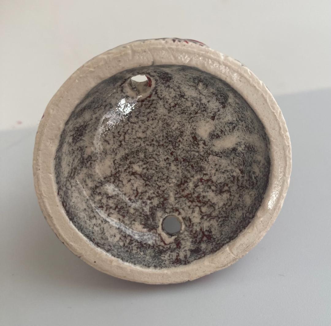 陶芸　箕面焼　二代松田箕山　獅子付き　耳付き　三ツ足香炉　香道具　茶道具