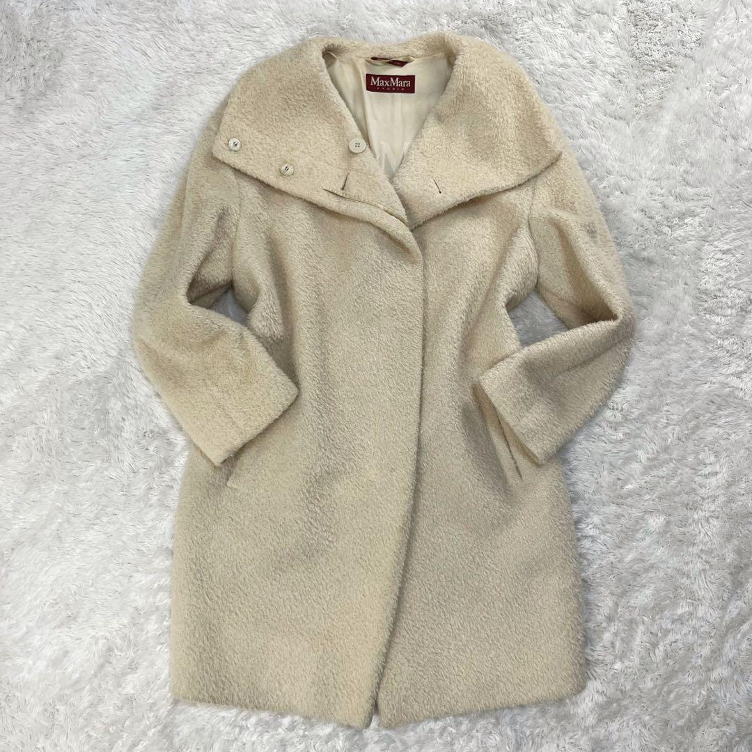 マックスマーラストゥディオ コート ウール ボア 裏地ロゴ入り 人気カラー
