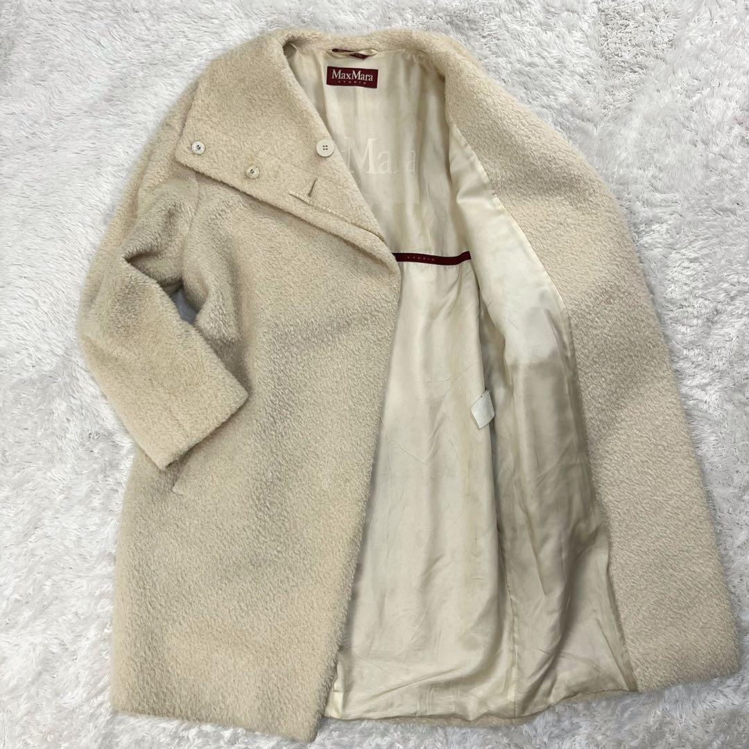 マックスマーラストゥディオ コート ウール ボア 裏地ロゴ入り 人気カラー