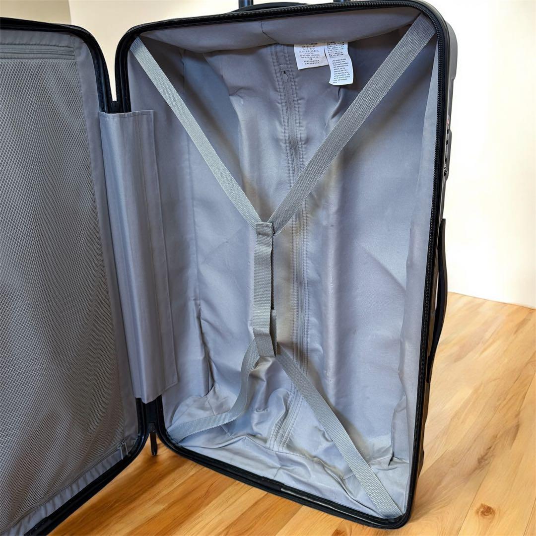無印　キャリーケース　キャリーバーの高さを自由に調節できるストッパー付き　ハード