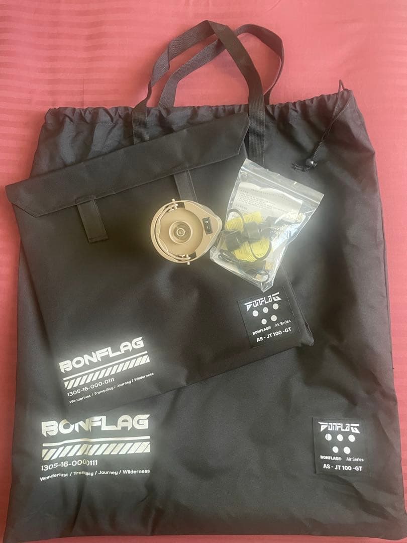 BONFLAG アウトドアチェア ブラック 充電ポート付き　1人用