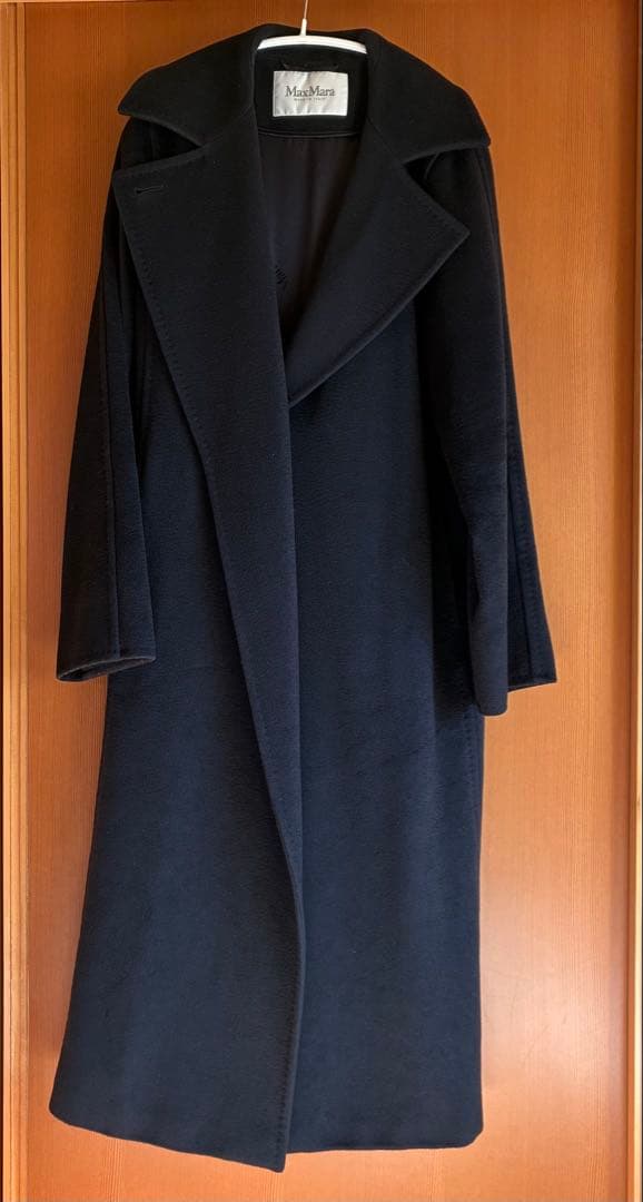 マックスマーラ　マニュエラ　40 ネイビー　キャメル100パーセントコート