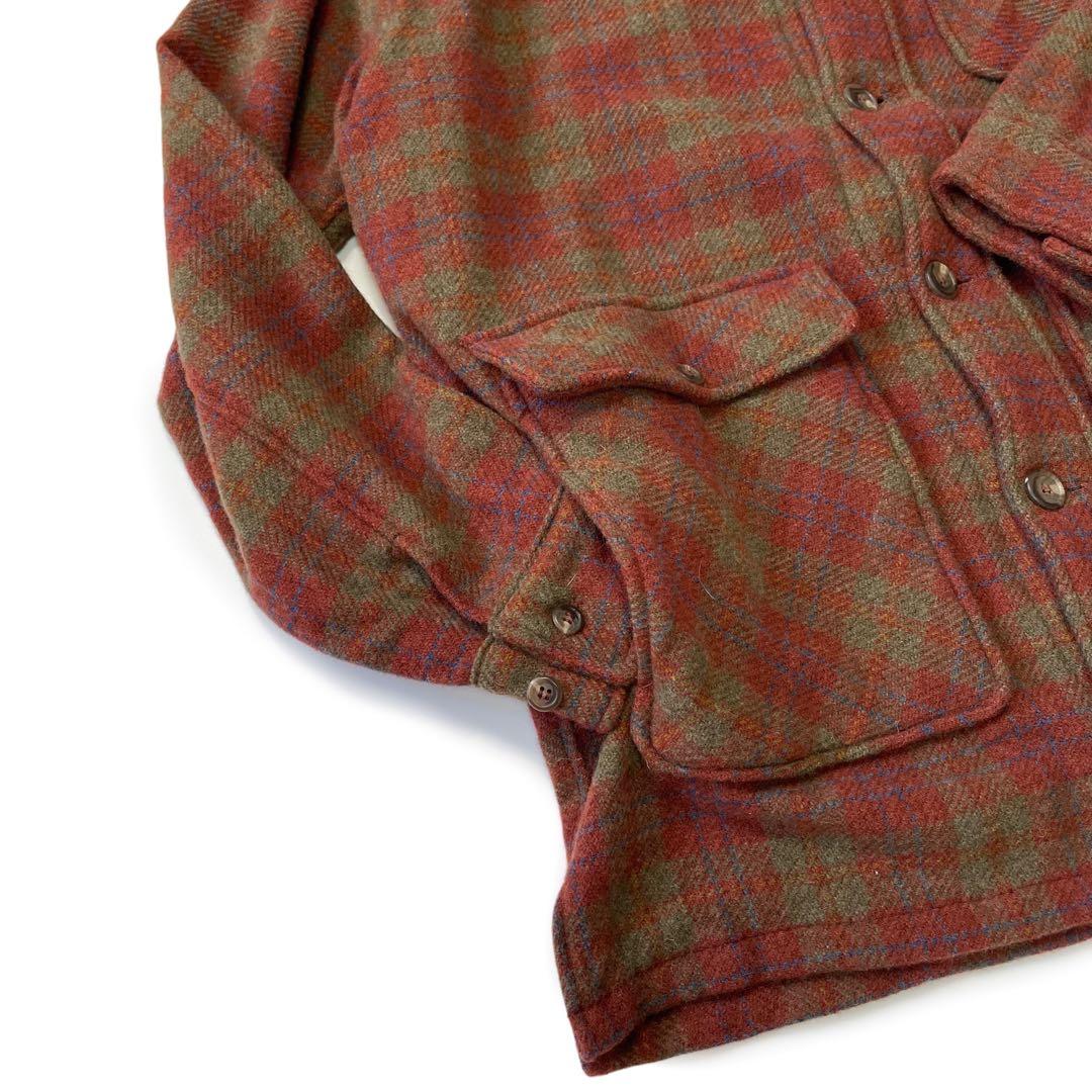70’s 80’s ハンティングジャケット ウール チェック柄 ゲームポケット