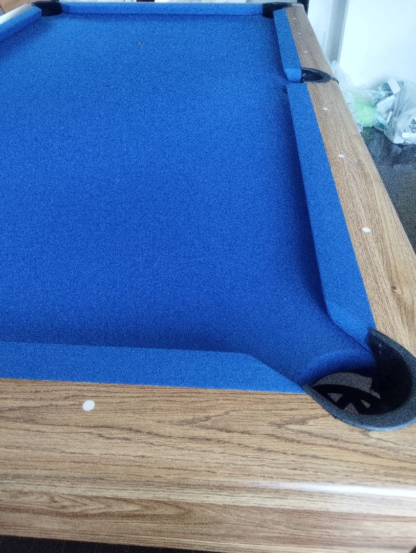 【中古美品】ビリヤード台 青 オーク仕上げ 引き取り、着払い限定