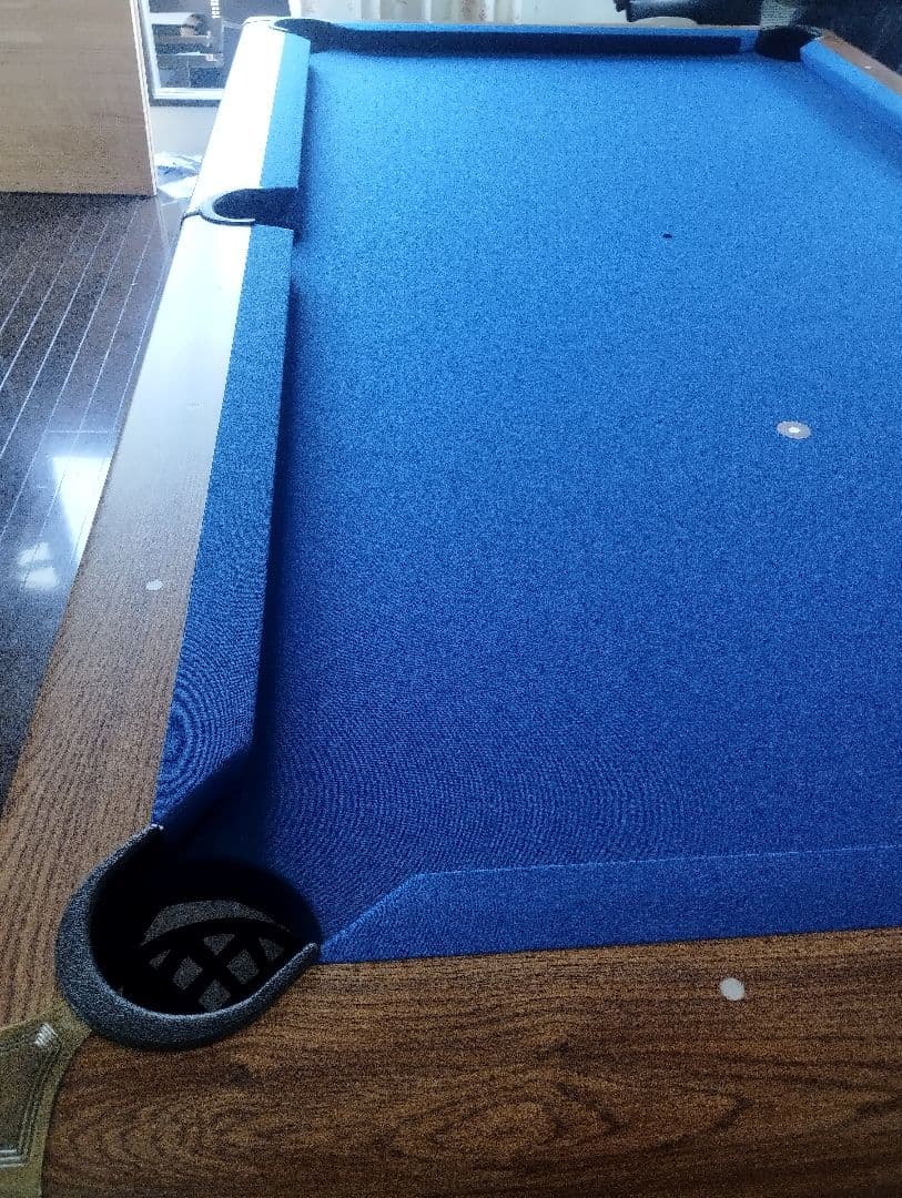 【中古美品】ビリヤード台 青 オーク仕上げ 引き取り、着払い限定