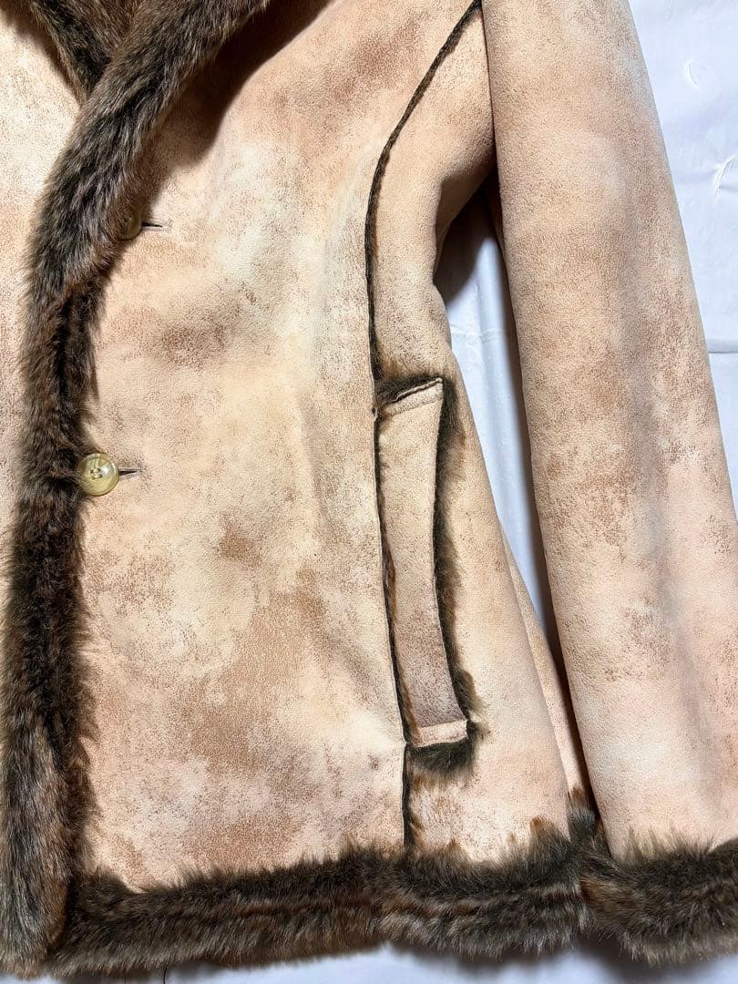 新品 近い 美品 セマンティックデザイン ファー レザー コート ジャケット M