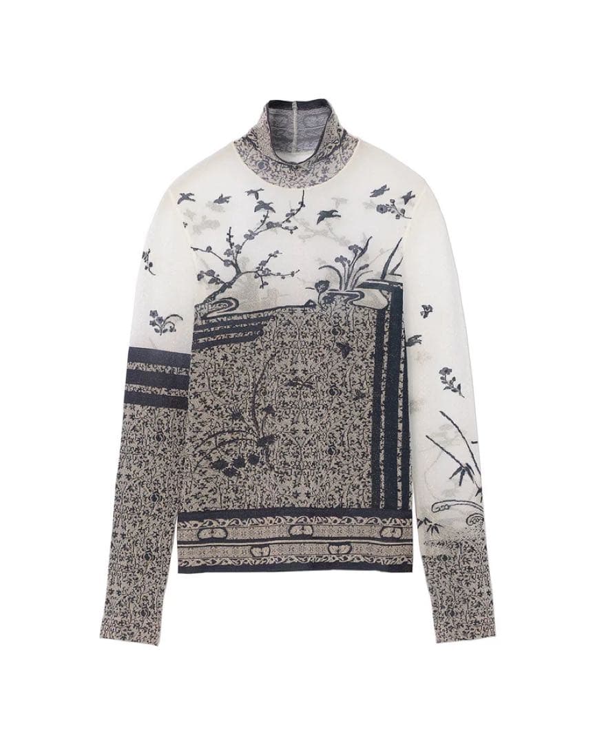 トップス Mame Kurogouchi SheerKnittedHighNeckTop